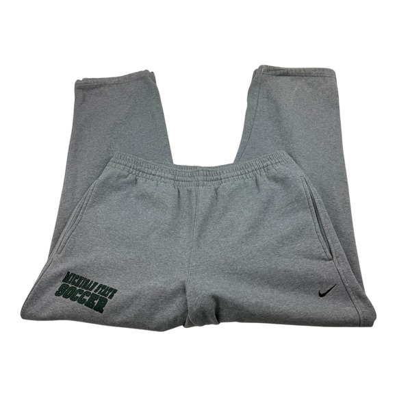 Nike Team Michigan State Soccer Sweatpants Gray Vintage Mens Medium Cinch Hem